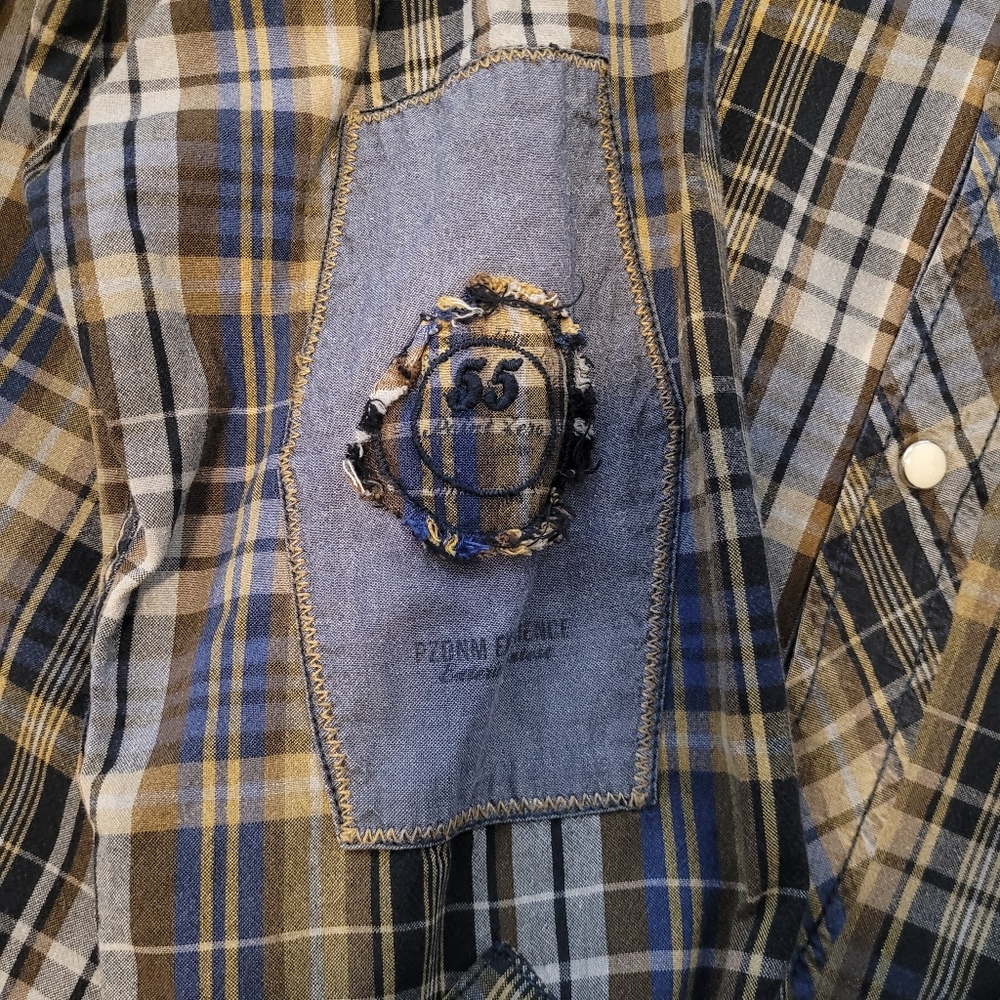 Point Zero men's size 2XT snap up long sleeve shirt - Picture 4 of 7